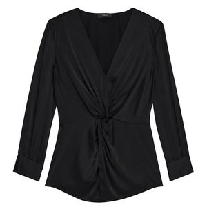 Theory Front Twist Silk Blouse